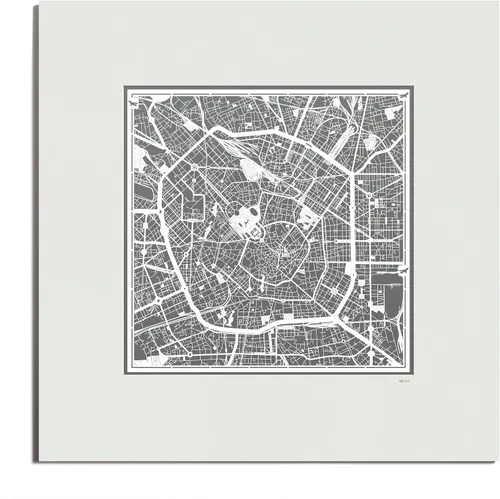 Vista 106 de O3 Design Studio Mapa de corte de papel de París, color negro mate, 20 x 20 pulgadas, arte en papel
