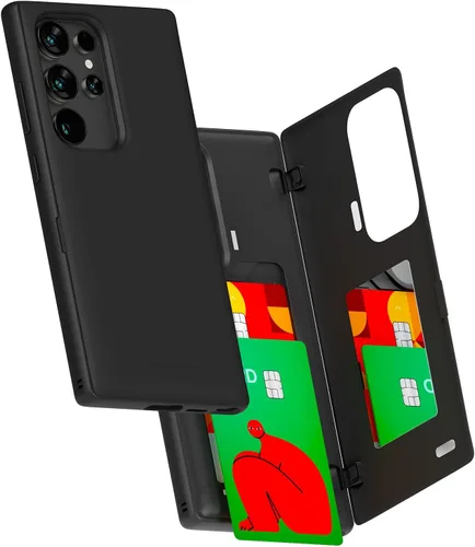 Vista 10 de GOOSPERY Funda tipo cartera para Samsung Galaxy S22 Ultra, [tarjetero] parachoques magnético de puerta con cierre automático, cubierta protectora