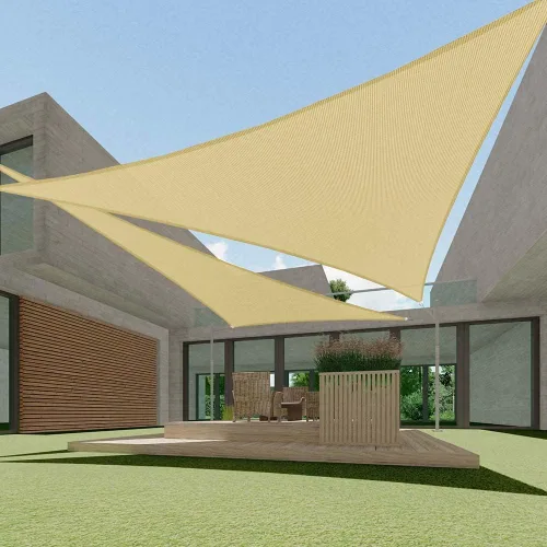 Vista 11 de ECOOPTS - Toldo de vela triangular de 0.6 x 0.6 x 0.6 m, de polietileno de alta densidad, para sombra, toldo para pérgola, cubierta para patio al