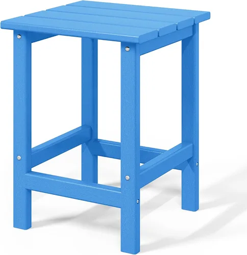 Vista 4 de WestinTrends Malibu - Mesa auxiliar cuadrada para exterior para silla Adirondack, azul pacífico Versatile Patio Accent Table Suitable for Indoor
