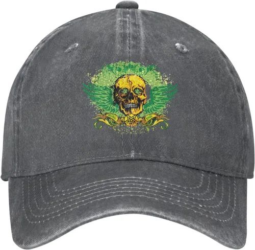 Vista 2 de Cowboy Hat Trendy Hats for Man and Women Djustable Four Season Outdoor Baseball Cap of Hell Skull with Angel Deep Heather