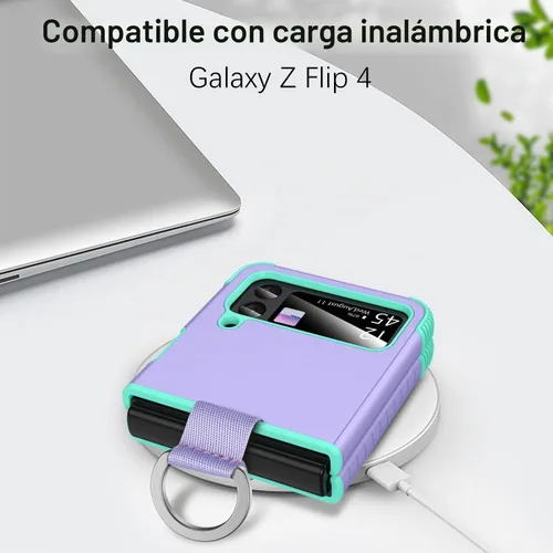 Vista 5 de [Usado] BENTOBEN Funda para Samsung Galaxy Z Flip 4, Z Flip 4 5G, resistente 2 en 1, cuerpo completo, resistente, a prueba de golpes, con anillo