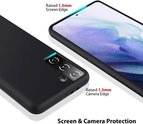 Vista 4 de Funda de teléfono para Umidigi Bison 2 Pro (6.5 pulgadas) con 1 protector de pantalla de vidrio templado, funda de silicona suave negra anticaída