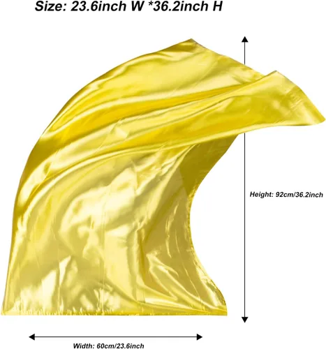 Vista 4 de Banderas de adoración con varilla escalable para niños y niños, bandera rectangular suave de poliéster de 36 pulgadas para práctica de danza