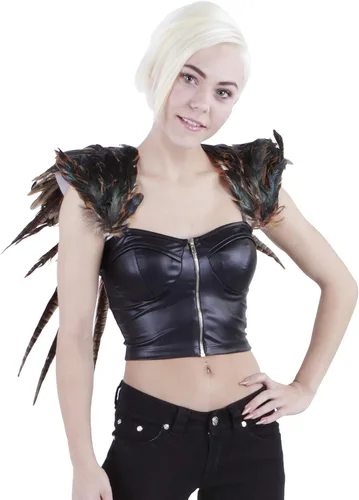Vista 2 de ZUCKER - Alas de disfraz de ángel para adultos con alas de faisán para cosplay o Halloween