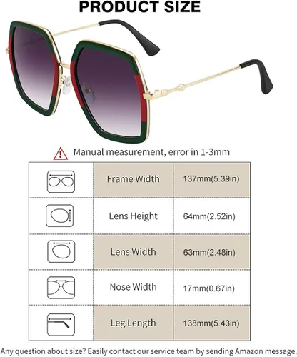 Vista 3 de WOWSUN Oversized Big Fashion Sunglasses for Women Irregular Large Shades UV Protection