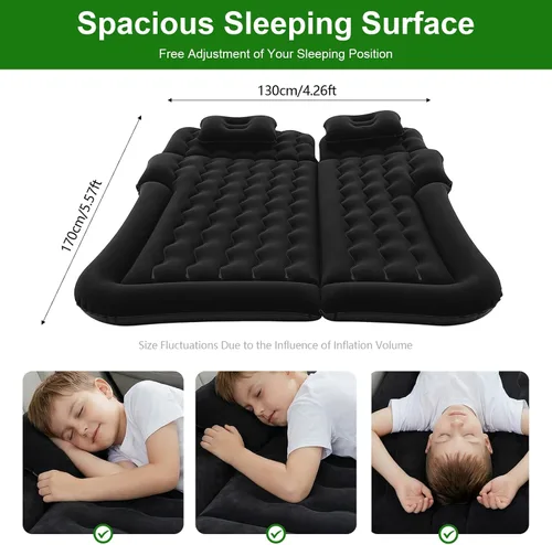 Vista 6 de SUV Air Mattress, Inflatable SUV Truck Camping Mattress for Back Seat Black
