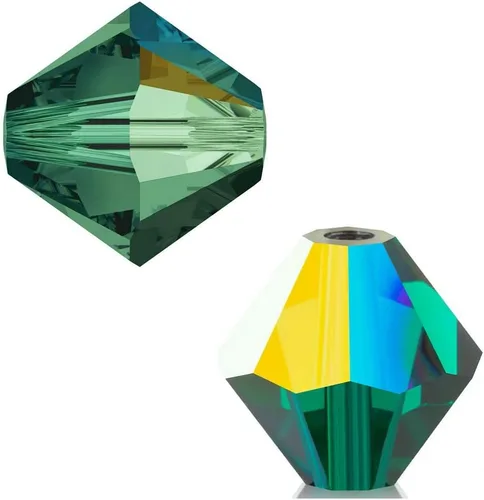 Vista 16 de 100 cuentas sueltas de cristal bicono facetado pequeño Preciosa auténtico de 3mm (0.118 pulgadas) aguamarina AB (azul) compatibles con cristales