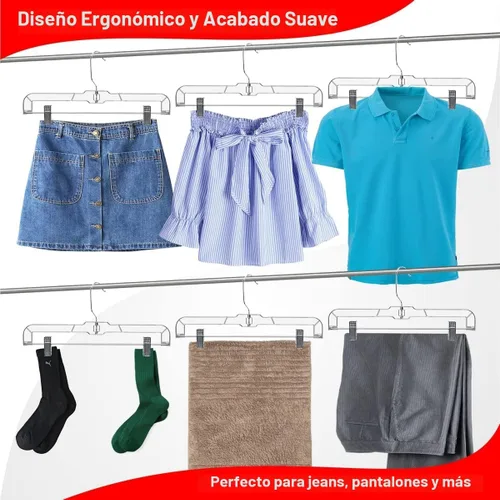 Vista 4 de DEILSY™ Perchas para pantalones con clips, paquete de 12 perchas