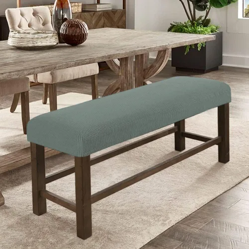 Vista 37 de Fundas de banco rectangulares, funda extraíble para silla de comedor, ajuste suave, universal, elásticas, antipolvo, lavable, protector de asiento