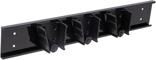 Vista 2 de Restaurantware Soporte para trapeador de 17.7 pulgadas, plástico negro, 3 ranuras personalizables, tornillos incluidos