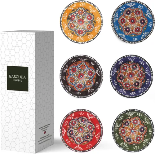 Vista 13 de Bascuda Juego de 6 cuencos pequeños de cerámica (3.1 in) – Ramequines multiusos para guarniciones, inmersiones, postres, sopas, cereales