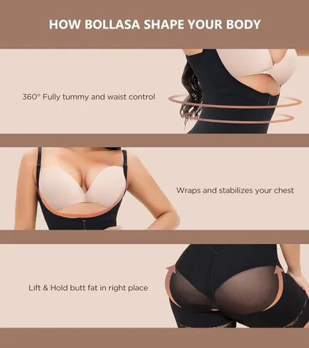 Vista 4 de Body moldeador para mujer control de abdomen BBL Fajas colombianas posparto cuerpo completo moldeador más delgado de cintura alta levantador