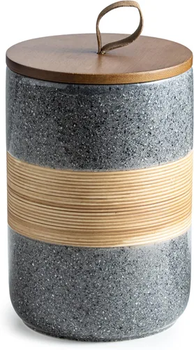 Vista 23 de Miamolo Tarro de cerámica con tapa, pequeño recipiente de café para café Beige