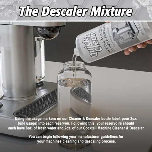 Vista 5 de Quick & Clean Limpiador y descalcificador de máquinas de cócteles - Fabricado en los Estados Unidos - Limpiador y descalcificador para máquinas