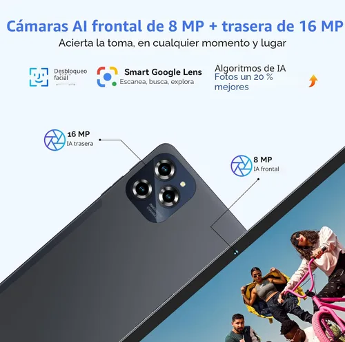 Vista 3 de Tablet Android 15 Tablet-Pantalla FHD de 11 pulgadas, 24 GB de RAM 256 GB ROM/2TB TF, tabletas T615 Octa-Core AI, carga rápida de 8000 mAh/18 W