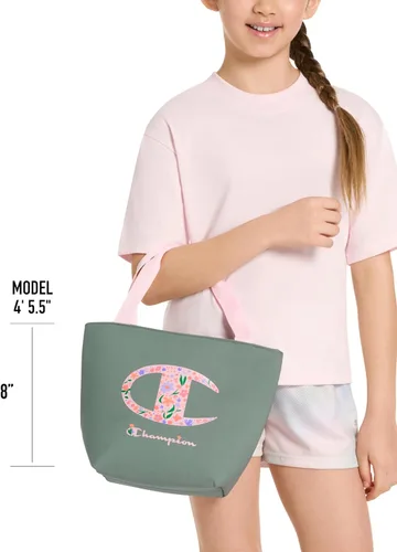 Vista 6 de Champion Lonchera térmica para niños con asa de transporte, bolsa enfriadora sin fugas para uso diario, color aguamarina, Skyway, rosa, coral