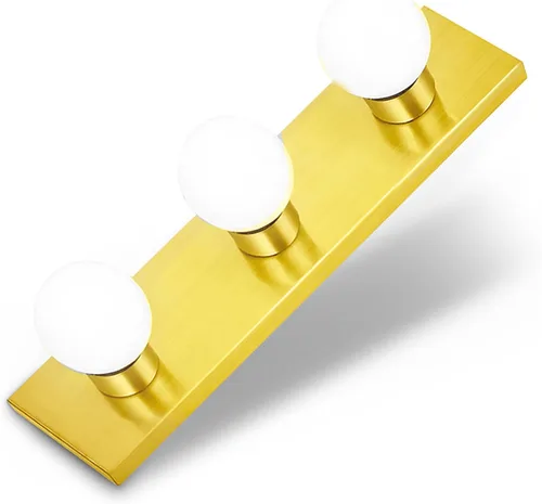 Vista 8 de Lighting Five Light Vanity Strip - Lámpara de espejo estilo Hollywood con placas cromadas, accesorios de grado de salón para dormitorio, baño