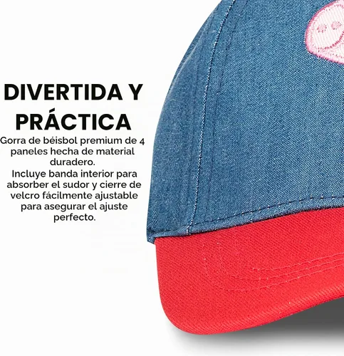 Vista 4 de Hasbro Gorra de béisbol para niñas, Peppa Pig ajustable, para niños de 2 a 4 años Azul