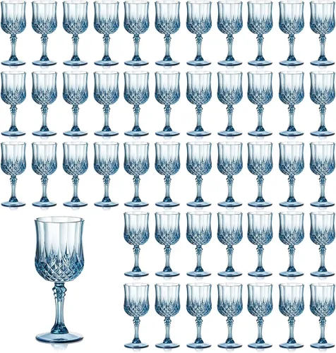 Vista 20 de XUWAIDSGN 16 Piezas Copas de Vino Vintage de Plástico de 7oz Vasos para Beber Irrompibles Cristalería para Bodas Copas de Agua de Cristal