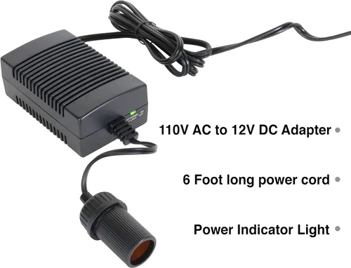 Vista 4 de Koolatron Adaptador de corriente de 110 V CA a 12 V CC con disyuntor, convertidor de alimentación de CA a CC, fuente de alimentación de 12 V 5 A