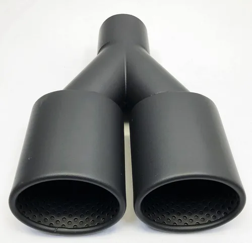 Vista 6 de Punta de escape 2.25 Entrada Dual 3.00 Oval X 2.50 High Outlets 9.75 Long Resonated Matte Black 304 Stainless WDOR30250975-225-MBK-SS Punta