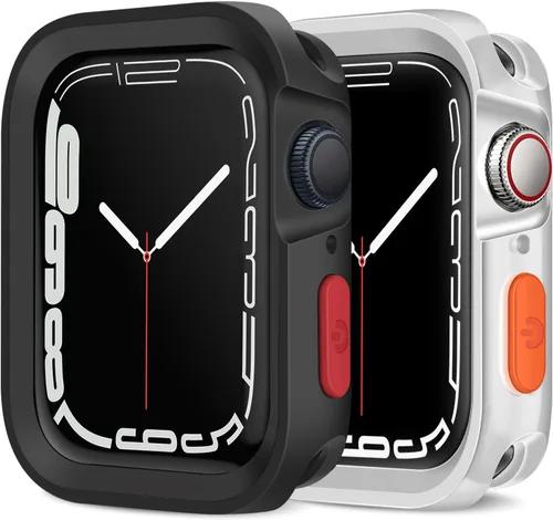 Vista 8 de Amizee 2 Pack Estuche Resistente Compatible con Apple Watch Serie 9/8/7 41mm SE 3/2/1 Serie 6/5/4 40mm, Funda Protectora Amortiguadora de TPU Blanda