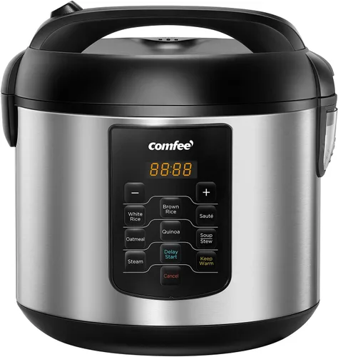 Vista 9 de COMFEE' Mini Arrocera 4 Tazas Cocinadas/2 Tazas Sin Cocinar, Arrocera Portátil Antiadherente, Temporizador de Retardo de 24 Horas, 6 Funciones