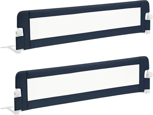 Vista 16 de BABY JOY - Barandillas de cama para niños pequeños, extralargas, protector de cama de seguridad abatible para cuna convertible, barandilla plegable