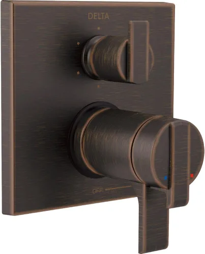 Vista 6 de DELTA FAUCET T27T967-CZ Angular Modern TempAssure Serie 17T Válvula de ducha integrada de 6 ajustes con desviador, bronce champán