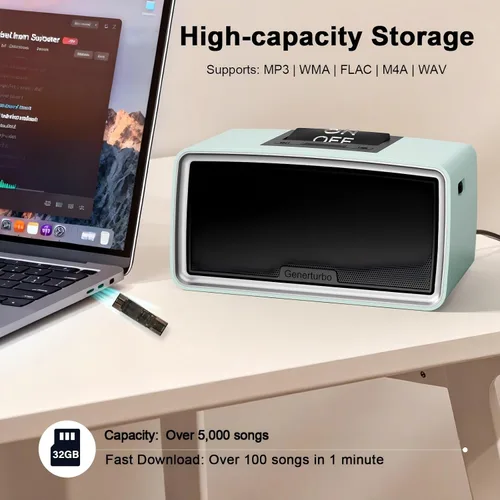 Vista 4 de Reproductor de música simple con botón grande para personas mayores, reproductor de MP3 fácil para ancianos, demencia, ciegos, alzheimer y personas