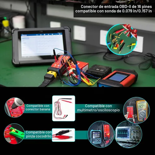 Vista 4 de OBD2 Breakout Box, WOYO CTB007 12V/24V CAN Tester Box (27.5 pulgadas/70cm)