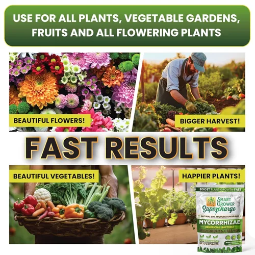 Vista 3 de Hongos micorrízicos con bacterias beneficiosas, Trichoderma, algas marinas, melaza, yuca, Smart Grower Supercharge Potenciador de raíces de plantas