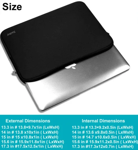 Vista 4 de Naukay Funda para Laptop, Funda de Neopreno Resistente de 13-13.3 Pulgadas para Laptop/Computadora Portátil/Funda de Bolsillo para Computadora
