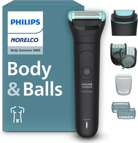 Vista 9 de Philips Norelco Body Groomer 5000, cuerpo y bolas, recortadora y afeitadora Negro - Bg5490/50