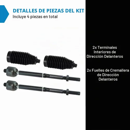 Vista 2 de TRQ Kit de dirección delantera con barra de acoplamiento de fuelle de piñón y cremallera compatible con Toyota Echo 2000-2005