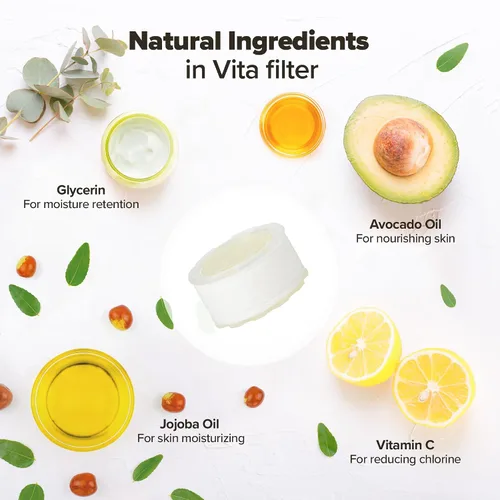 Vista 5 de Filtro de agua para grifo de lavabo de baño, filtración con gel de vitamina C, elimina el cloro y los metales pesados, suavizante de agua dura Verde