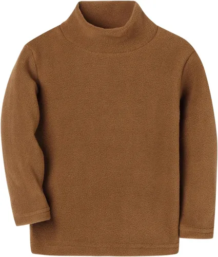 Vista 20 de Mud Kingdom Camisas de forro polar para niños con cuello alto, suaves, unisex Albaricoque
