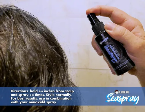 Vista 8 de Blackbeard Seaspray Hair Energizer - Suero en aerosol para hombre con biotina y cafeína, voluminizador para cabello más grueso y completo