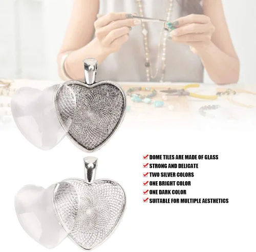 Vista 3 de Colgante en forma de corazón, 60 bandejas colgantes en forma de corazón, ajuste de base con cristal