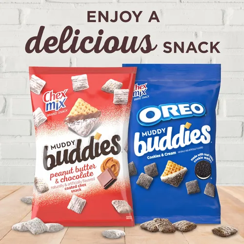 Vista 5 de Chex Mix Muddy Buddies, Mix de aperitivos de galletas OREO y crema, 9 oz