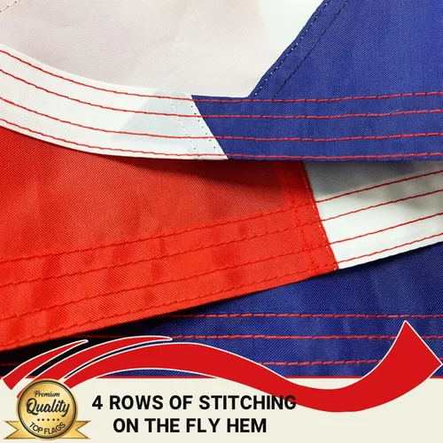 Vista 4 de TOPFLAGS Bandera británica de 3 x 5 pies, bandera bordada de doble cara del Reino Unido para exteriores, rayas cosidas de nailon resistente con 2