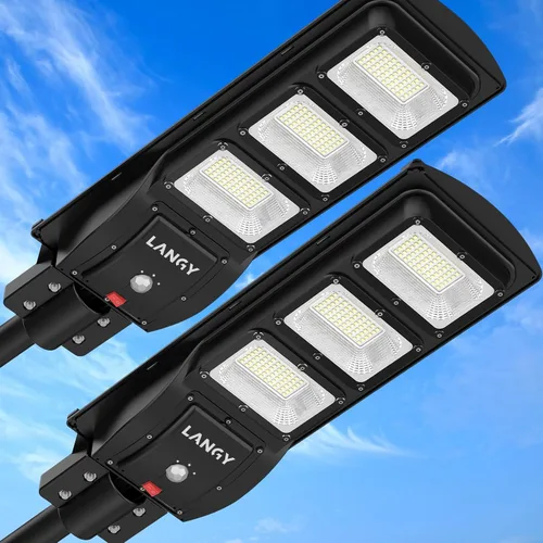 Vista 11 de Farolas solares impermeables para exteriores, sensor de movimiento de 6500 K del atardecer al amanecer con control remoto, luz LED de seguridad