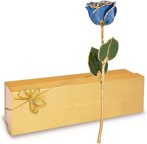 Vista 11 de Forever Rose Sumergido a mano en oro de 24 quilates, piedra natal de junio Perla de junio