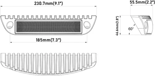 Vista 2 de Raycharm - Lámpara LED de porche de perfil bajo para RV y barco de 9.1", con haz de inundación enfocado de 40° hacia abajo, luz blanca cálida
