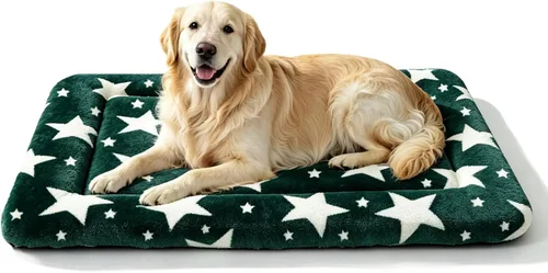 Vista 10 de Tapete de cama para perro, almohadilla reversible para jaula de perro con alfombrilla lavable y espuma suave, cama plana para mascotas para perros