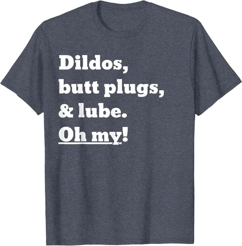 Vista 17 de Consoladores, tapones para los glúteos y lubricante. Camiseta Oh My! Azul bebé