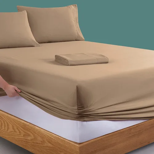 Vista 33 de Manyshofu Juego de sábanas de tamaño individual con bolsillos extra profundos, sábanas y fundas de almohada de 1800 hilos de lujo para hotel, juego
