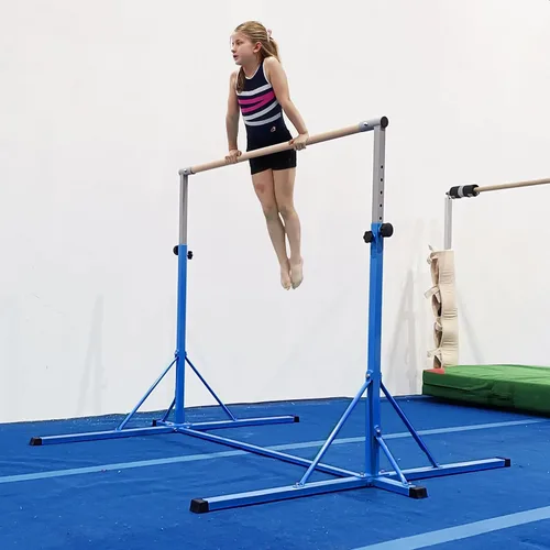 Vista 6 de Gymnastics Bar, 5'10” Base length 45" to 71" Adjustable Horizontal Bar for Serious Training, 500 LBS Capacity, Professional Home Gym Equipment with
