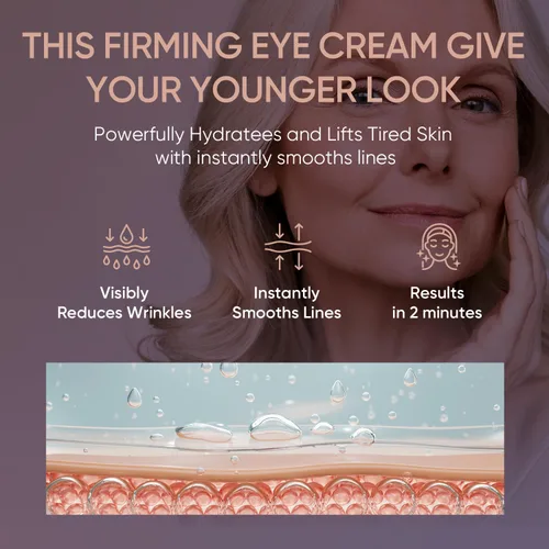Vista 3 de Crema de ojos instantánea rápida y antiarrugas: efectos temporales Firme y levanta bolsas debajo de los ojos y reduce la hinchazón y elimina